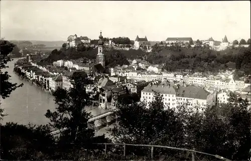 Foto Ak Burghausen an der Salzach Bayern, Teilansicht