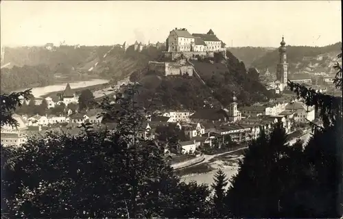 Foto Ak Burghausen an der Salzach Bayern, Teilansicht mit Burg