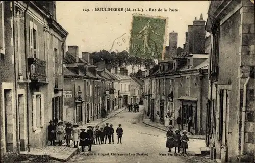 Ak Mouliherne Maine-et-Loire, Rue de la Poste