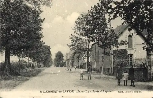 Ak St Lambert du Lattay Maine et Loire, Route d'Angers