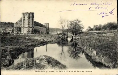 Ak Grosrouvre Yvelines, Pont l'entree de l'ancien Manoir