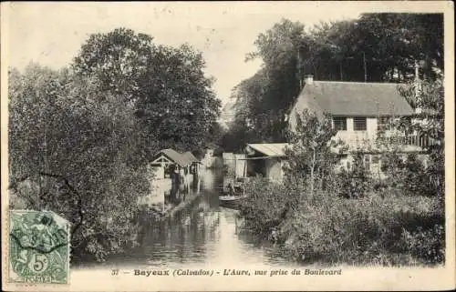 Ak Bayeux Calvados, L'Aure, vue prise du Boulevard