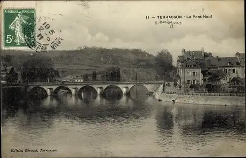 Ak Terrasson Dordogne, Le Pont Neuf