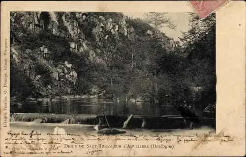 Ak Saint Mesmin Dordogne, Digue du Saut Ruban sur l'Auvezerre