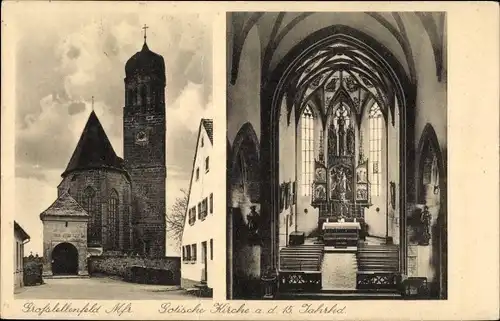 Ak Lellenfeld Arberg in Bayern, Gotische Kirche aus dem 15. Jahrhundert