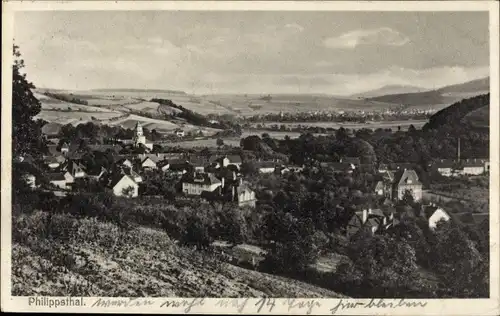 Ak Philippsthal Werra, Panorama vom Ort