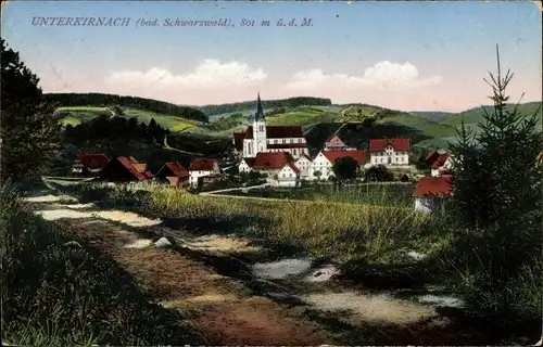 Ak Unterkirnach im Schwarzwald Baar Kreis, Blick auf den Ort