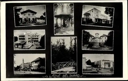 Ak Lázně Bělohrad Bad Bielohrad Neudorf Region Königgrätz, Brücke, Hotels, Ortspartie