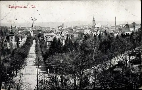 Ak Bad Langensalza in Thüringen, Blick auf den Ort