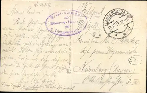 Ak Bad Langensalza in Thüringen, Blick auf den Ort