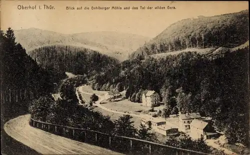 Ak Oberhof im Thüringer Wald, Partie bei der Gehlberger Mühle, Tal der wilden Gera