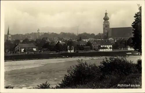 Ak Mühldorf am Inn Oberbayern, Teilansicht