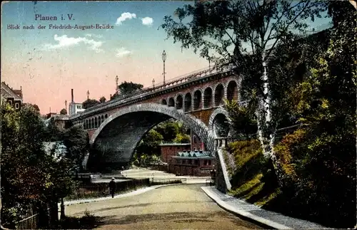 Ak Plauen im Vogtland, Friedrich August Brücke