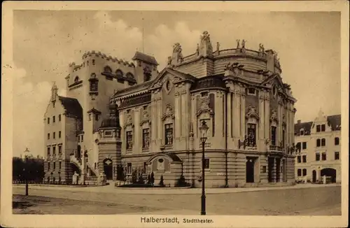 Ak Halberstadt Sachsen Anhalt, Stadttheater