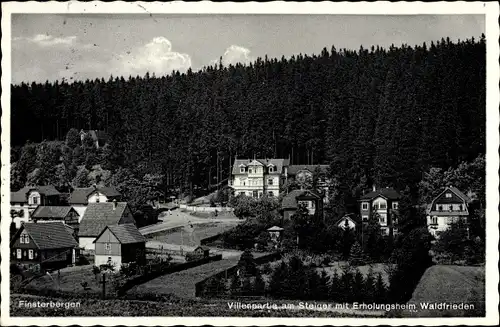 Ak Finsterbergen Friedrichroda im Thüringer Wald, Villenpartie am Steiger, Erholungsheim Waldfrieden