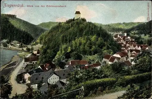 Ak Ziegenrück am Schiefergebirge Thüringen, Blick von der Pohlmannsbank