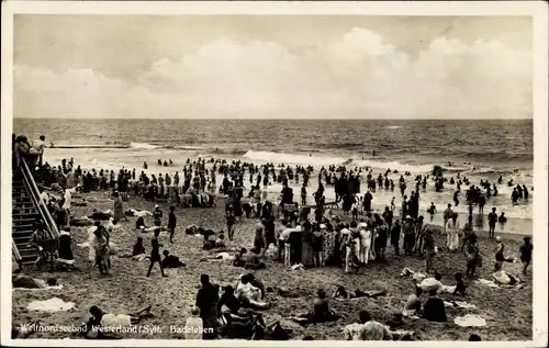 Ak Westerland auf Sylt, Strandleben