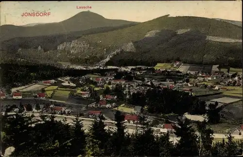 Ak Jonsdorf in Sachsen, Gesamtansicht mit Lausche