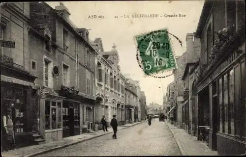 Ak La Delivrande Calvados, Grande Rue