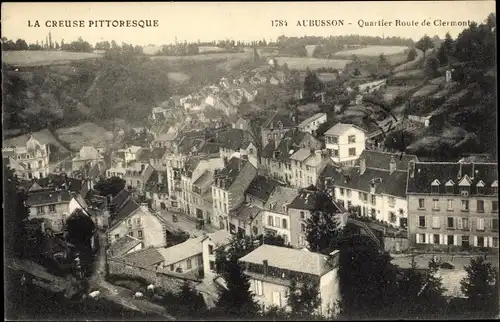 Ak Aubusson Creuse, Quartier Route de Clermont