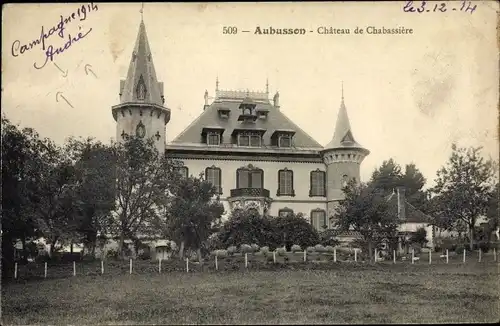 Ak Aubusson Creuse, Chateau de Chabassiere