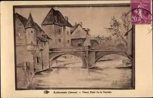 Künstler Ak Aubusson Creuse, Vieux Pont de la Terrade