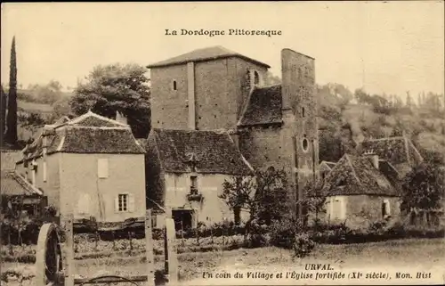 Ak Urval Dordogne, Un coin du Village et l'Eglise