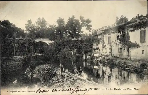 Ak Nontron Dordogne, Le Bandiat au Pont Neuf