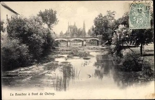 Ak Pont de Chéruy Isère, La bourbre, Pont