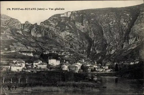 Ak Pont en Royans Isère, vue générale