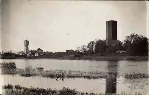 Ak Satrup in Schleswig Holstein, Wasserturm, Wasserpartie