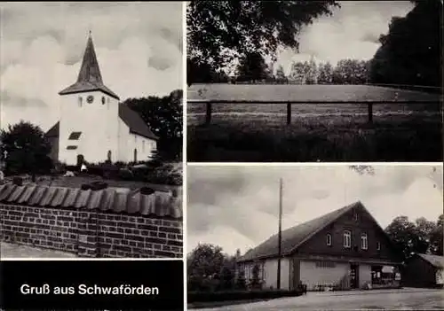 Ak Schwaförden in Niedersachsen, Gasthof, Kirche