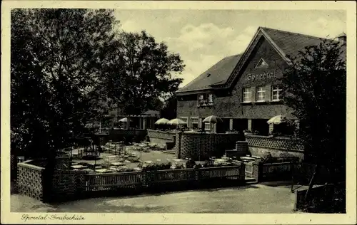 Ak Spreetal Grubschütz Kr. Bautzen, Blick auf die Terrasse