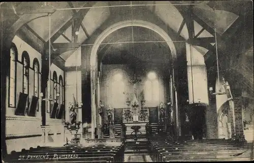 Ak Plumstead London, St Patricks, Interior View