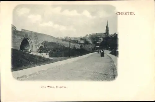 Ak Chester North West England, City Wall, Street View