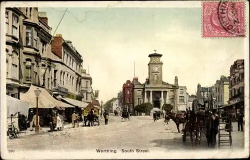 Ak Worthing England, South Street, Church