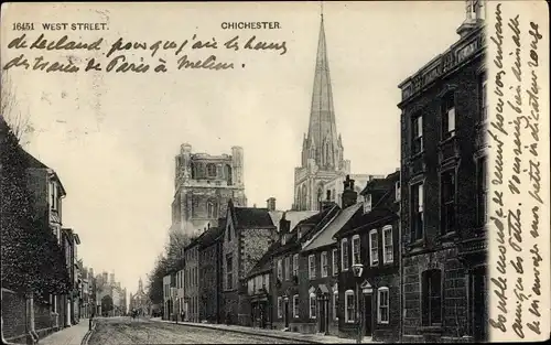 Ak Chichester South East England, West Street, Church