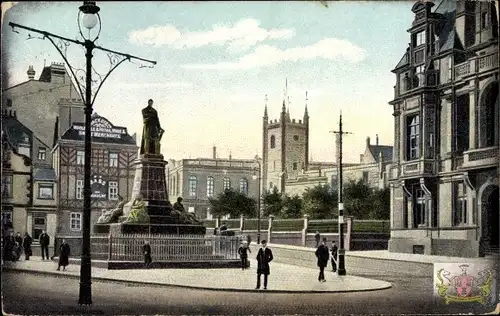 Wappen Ak Newcastle upon Tyne North East England, Street View, Monument