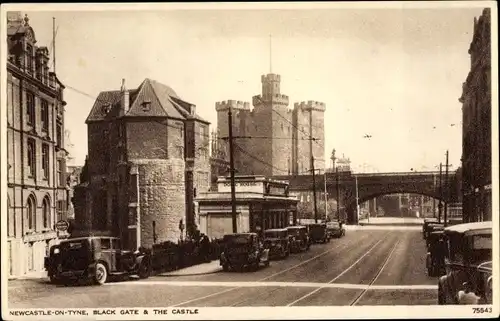 Ak Newcastle upon Tyne North East England, Black Gate, The Castle