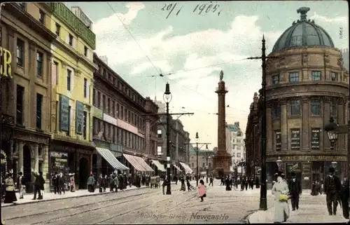 Ak Newcastle upon Tyne North East England, Grainger Street