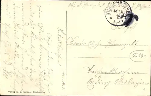 Ak Gries Elsass Bas Rhin, Straßenpartie, Kirche