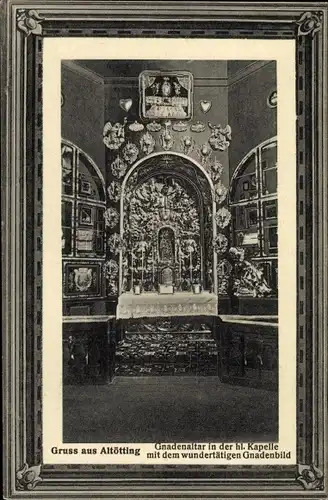 Ak Altötting in Oberbayern, Gnadenaltar in der hl. Kapelle mit Gnadenbild