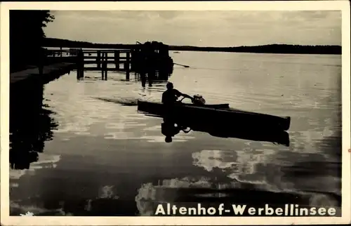 Ak Altenhof Schorfheide am Werbellinsee, Ruderpartie auf dem See