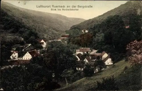 Ak Auerbach Bensheim an der Bergstraße Hessen, Blick ins Hochstädter Tal