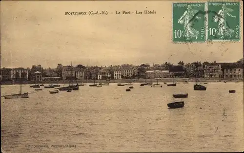 Ak Portrieux Cotes d'Armor, Le Port, Les Hotels
