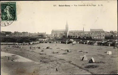 Ak Saint Quay Cotes d'Armor, Vue Generale de la Plage