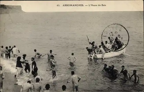 Ak Arromanches Calvados, L'Heure du Bain