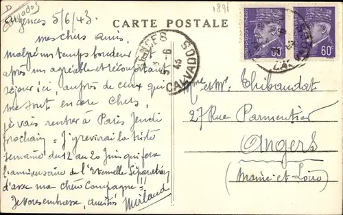 Ak Argenoes Calvados, Route de Troarn et Coteau des Vignes