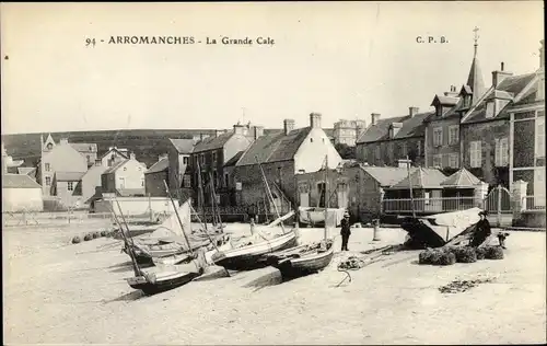 Ak Arromanches Calvados, La Grande Cale