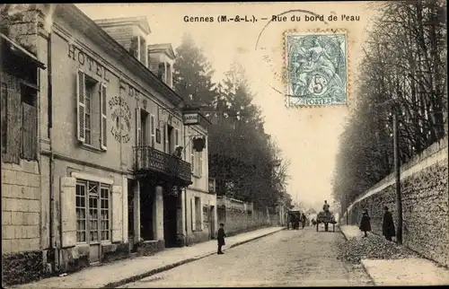 Ak Gennes Maine et Loire, Rue au bord de l'eau